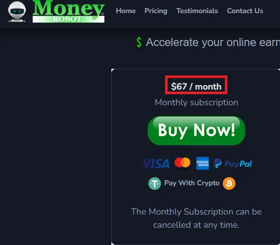 Moneyrobot plan offer